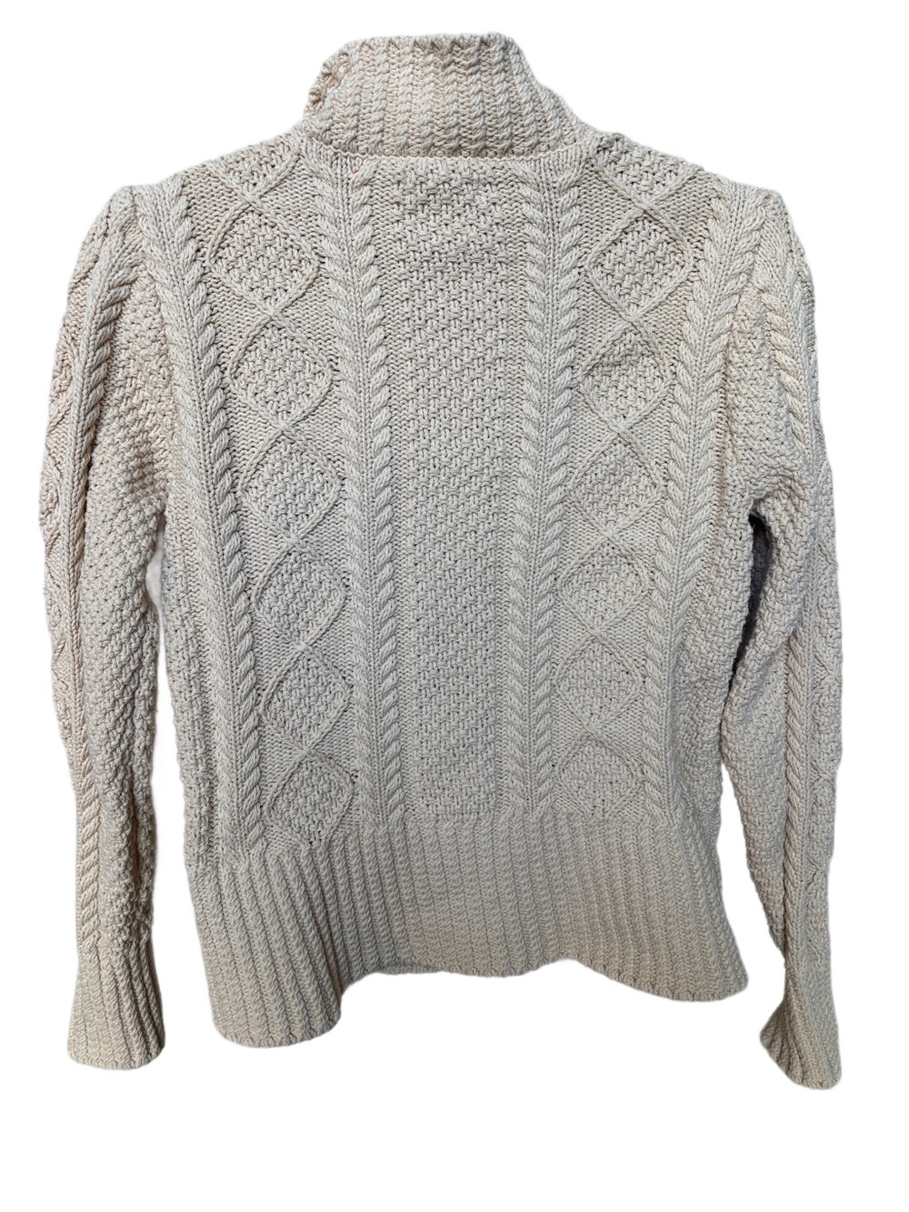 LL Bean Signature Cardigan Small Cable Knit Fisherman - Picture 3 of 11